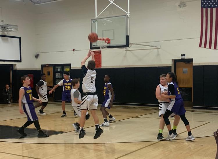 Students in School Activites (Athletics, Classrooms, Plays, Band, Art Projects) (PJHS Basketball Team Jump Shot.jpg)
